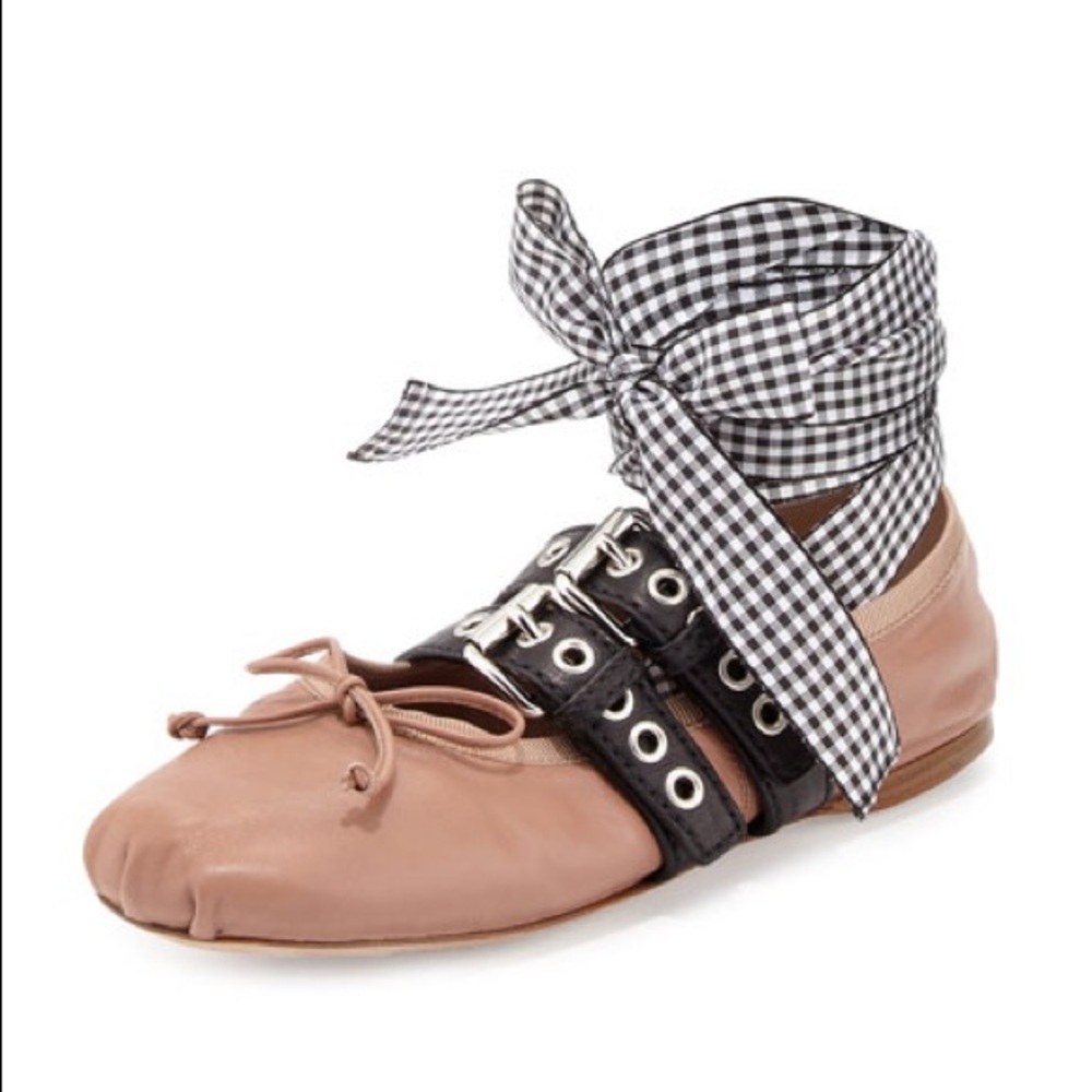 SOLD ❌ Miu Belted Ankle-wrap Ballerina Flat 37